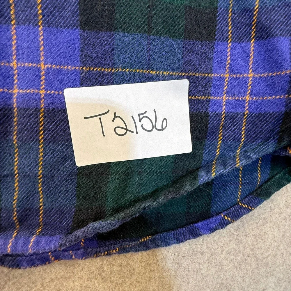 The North Face Mens Purple Green Plaid Flannel Button Down Shirt Medium